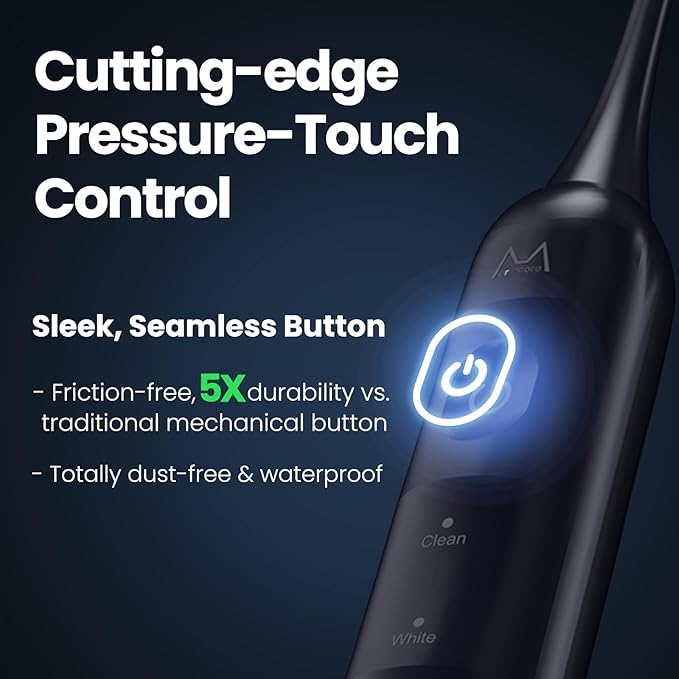 AngFan Electric Toothbrush for Adults 180 Days Battery Life Rechargeable with 5 Modes, 48000VPM Motor Smart Timer IPX8, Sonic Toothbrush with 4 Brush Heads &Travel Case, Black