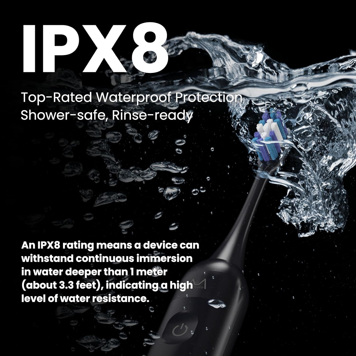 AngFan Electric Toothbrush for Adults 180 Days Battery Life Rechargeable with 5 Modes, 48000VPM Motor Smart Timer IPX8, Sonic Toothbrush with 4 Brush Heads &Travel Case, Black