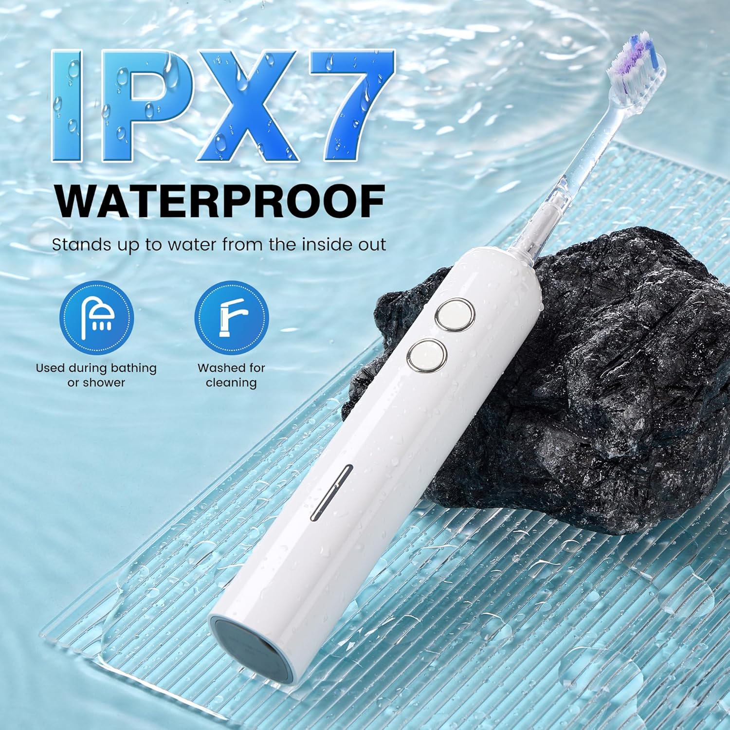 AngFan Adult Electric Toothbrush Sonic Vibration Deep Oral Cleaning Teeth Whitening Includes 4 Replacement Brush Heads Ultra-Soft Bristles 3 Cleaning Modes 90-Day Battery Life IPX7 Waterproof Unisex Gift